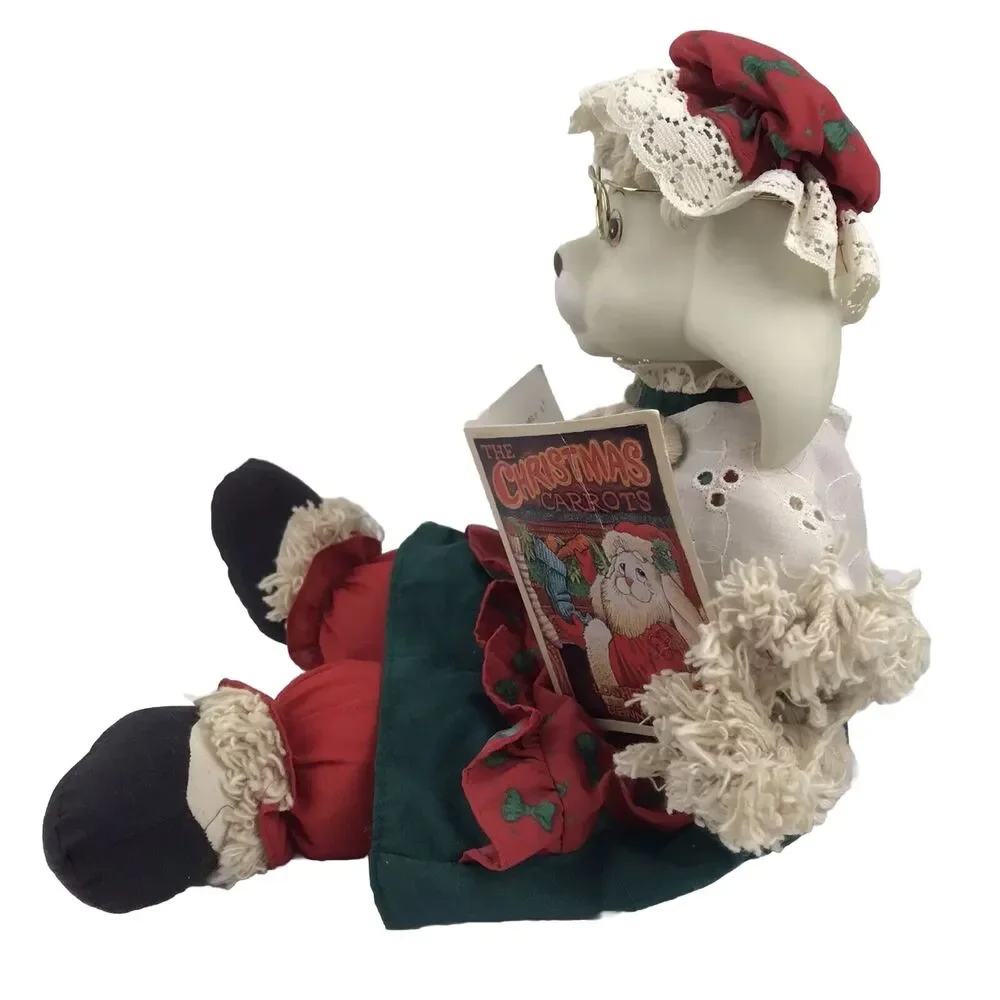 House of Lloyd Grannie Flo Bunny 1996 Rabbit Shelf Sitter Porcelain Rope Vintage